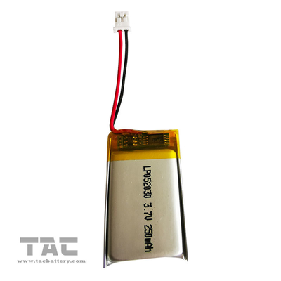 Bateria de Lipo do lítio do polímero de LP052030 3.7V 250mAh recarregável para Bluetooth