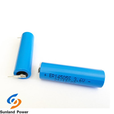 LiSOCl2 bateria de alta temperatura azul da bateria ER14505S 3.6V 1.8AH