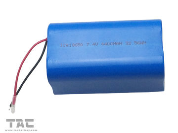 Bloco 18650 7.4V 4400mAh da bateria recarregável do íon do lítio para a fonte de alimentação