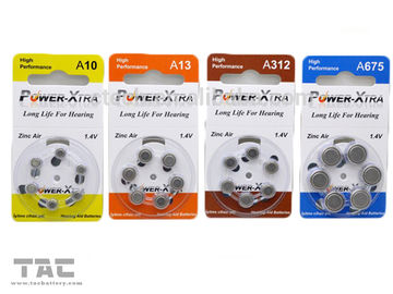 Ar do zinco PR41 1,4 de 155mAh A312 volts de baterias da prótese auditiva, 0,5 gramas