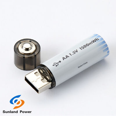 Bateria recarregável de íons de lítio AA de 1,5 V com conector USB tipo C