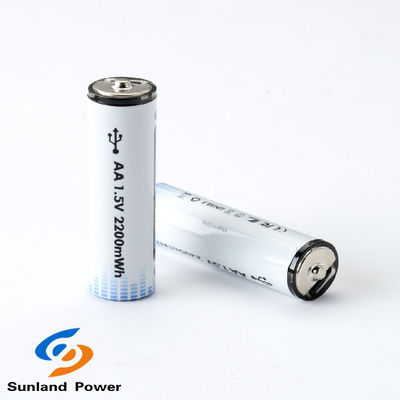Bateria recarregável de íons de lítio AA de 1,5 V com conector USB tipo C
