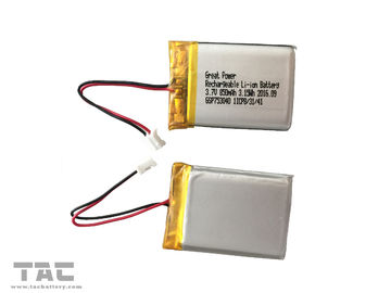 A bateria de lítio 850mAH da bateria GSP753040 do polímero do BIS 3.7V Li para o veículo montou o sistema de segurança