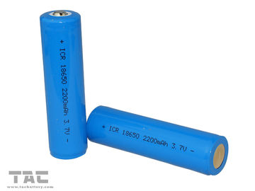 18650 pilha do li-íon da bateria 3.7V 2200mAh de Cylndrical do íon do lítio para a luz do diodo emissor de luz