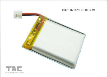 Bateria macia do bloco 3.2V LiFePO4 com conector 70160220 20Ah para energias solares