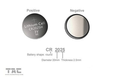 Bateria preliminar da pilha da moeda do lítio de CR2025 3.0V 160mA para a luz do diodo emissor de luz