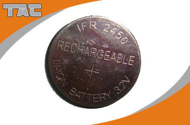 Bateria recarregável LFR2450 80mAh 3.2V da pilha da moeda do lítio para o domínio de IOT