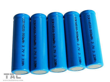 Bateria cilíndrica AA 3.7V 14500 do íon recarregável do lítio para solar