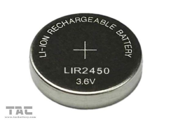 Pilha do botão do íon LIR2450 3.6V 120mah do lítio para dicionários eletrônicos