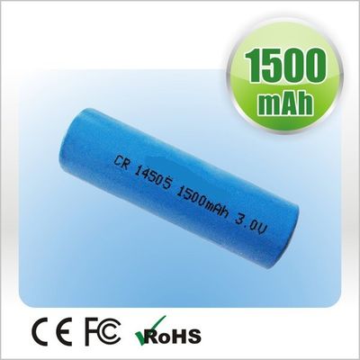 Bateria preliminar CR14505 CRAA 3.0V 1500mAh do Li-manganês do lítio para medidores de serviço público, cacifos da porta