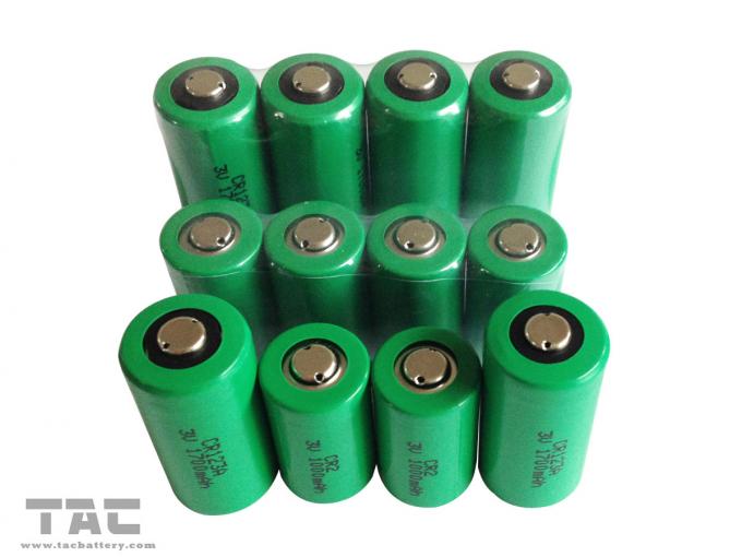Bateria do Li-manganês do de alta capacidade 3.0V CR123A 1700mAh