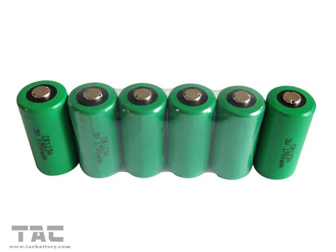 Bateria do Li-manganês do de alta capacidade 3.0V CR123A 1700mAh