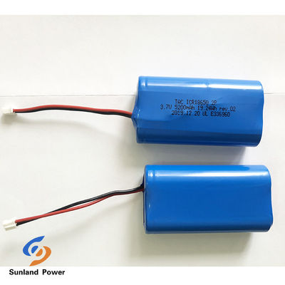 3.7V Bateria recarregável de íons de lítio ICR18650 1S2P com UL2054 Para lâmpada