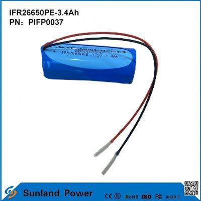 IFR26650PE-3.4Ah 3.2V LiFePO4 Célula de bateria para luz solar Lâmpada de lanterna Círculo de vida 2000 vezes