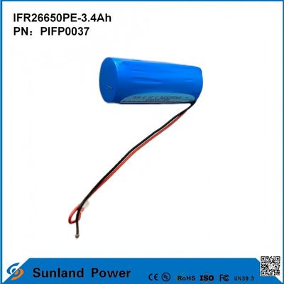 IFR26650PE-3.4Ah 3.2V LiFePO4 Célula de bateria para luz solar Lâmpada de lanterna Círculo de vida 2000 vezes