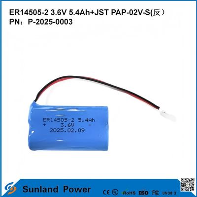 3.6V 5.4AH ER14505-2 Bateria primária Alta e estável tensão de funcionamento longa vida útil