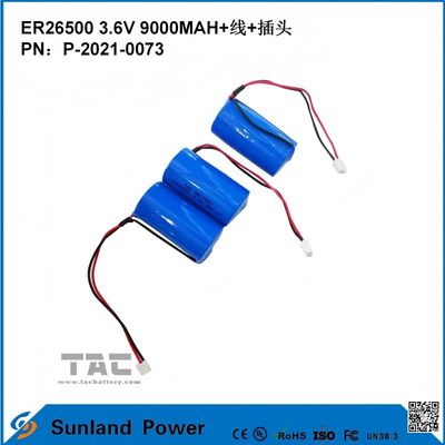 3.6V 9AH ER26500 Bateria primária Alta e estável tensão de funcionamento longa vida útil