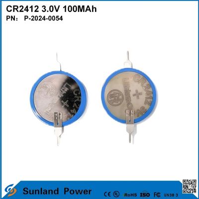 CR2412 3.0V 100MAH Li-MnO2 Bateria de longa duração