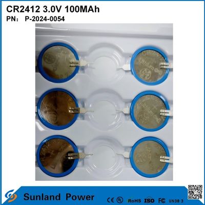 CR2412 3.0V 100MAH Li-MnO2 Bateria de longa duração