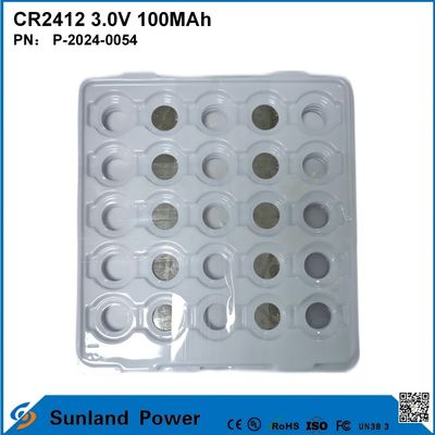 CR2412 3.0V 100MAH Li-MnO2 Bateria de longa duração