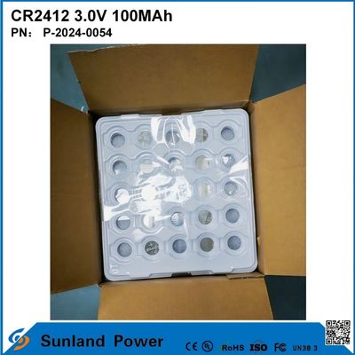 CR2412 3.0V 100MAH Li-MnO2 Bateria de longa duração