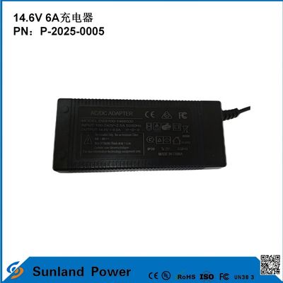 14.6V 6A Carregador, compatível com 12.8V/14.4V Fósforo de ferro de lítio (LiFePO4) Carregador de bateria, projetado especificamente para ferramentas elétricas / carregador elétrico Eficiente, compatível com vários dispositivos