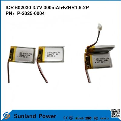 602030 3.7V 300mAh + ZHR1.5-2P Bateria de Design Ultra-fina Compatibilidade flexível Para Vários Pequenos Dispositivos Inteligentes Bluetooth Fones de Ouvido Dispositivos Vestíveis E Equipamentos Médicos Portáteis
