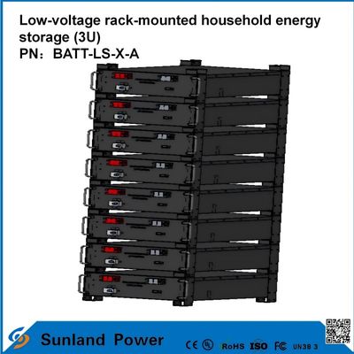 3U Baixa Tensão Controle Inteligente Casa Armazenamento de Energia All-in-One Butler LiFePO4 51.2V 50A 5120Wh16S1P Bateria LFP prismática com casca de alumínio 3.2V / 100Ah vida de ciclo de 4000 ciclos