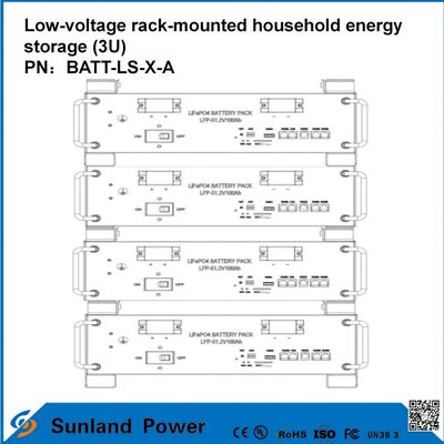 3U Baixa Tensão Controle Inteligente Casa Armazenamento de Energia All-in-One Butler LiFePO4 51.2V 50A 5120Wh16S1P Bateria LFP prismática com casca de alumínio 3.2V / 100Ah vida de ciclo de 4000 ciclos