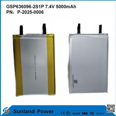 Bateria recarregável de íons de lítio GSP636096-2S1P 7.4V E 5000mAh Para bancos de energia Aparelhos eletrônicos externos Lâmpada de mão Iluminação Equipamento eletrônico pequeno