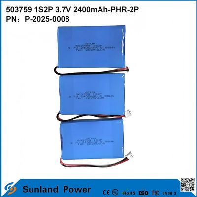 ICR503759 1S2P 3.7V 2400mAh-PHR-2P Ultimate Power Pack para bateria eletrônica portátil