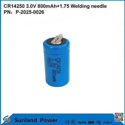 CR14250 3.0V 800mAh+1.75 Agulha de soldadura pode ser usada para Contadores inteligentes de água Contadores de eletricidade Contadores de gás Memória de backup Memória CMOS RTC relógios em tempo real Sensores de alarme sem fio