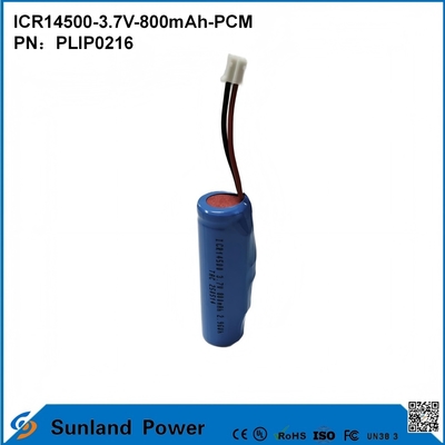 ICR14500-3.7V-800mAh-PCM Bateria aplicada a luzes LED Produtos digitais Aparelhos domésticos inteligentes Ratos sem fio Escovas de dentes elétricas Barbeadores