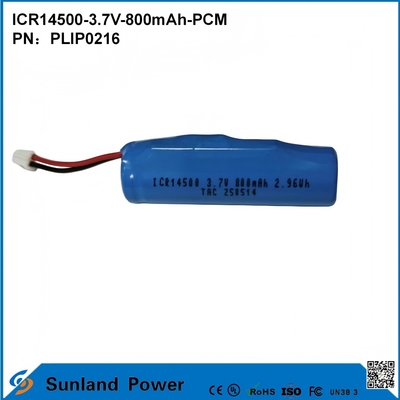 ICR14500-3.7V-800mAh-PCM Bateria aplicada a luzes LED Produtos digitais Aparelhos domésticos inteligentes Ratos sem fio Escovas de dentes elétricas Barbeadores