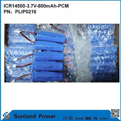 ICR14500-3.7V-800mAh-PCM Bateria aplicada a luzes LED Produtos digitais Aparelhos domésticos inteligentes Ratos sem fio Escovas de dentes elétricas Barbeadores