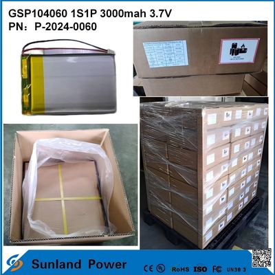 GSP104060 Bateria de polímero de lítio é amplamente utilizada em bancos de energia, fones de ouvido Bluetooth e alto-falantes Bluetooth com uma vida útil de ciclo de 500 ¢ 2500 carga / descarga