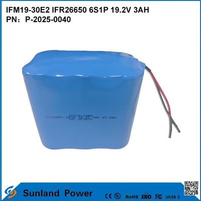 BATERIA LiFePO₄ IFM19-30E2 IFR26650 6S1P 19.2V 3AH utilizada em sistemas de armazenamento de energia, ferramentas elétricas