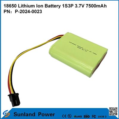 Bateria de íon de lítio 18650 1S3P 3,7V 7500mAh