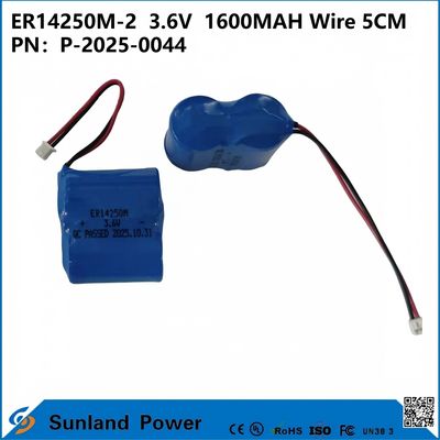 ER14250M-2  3.6V  1600MAH Wire 5CM Battery Can Be Used In Instruments, The Internet Of Things , Wireless Communication, Medical Electronic Equipment, And More.