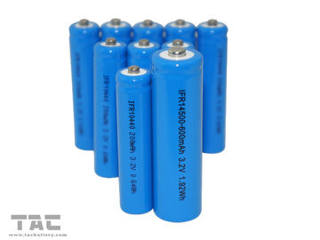 Bateria azul AA 14500 600mah do PVC 3.2V LiFePO4 para a lâmpada e o diodo emissor de luz solares