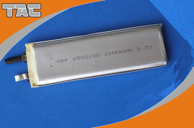 GSP6532100 3.7 v células de baterias de polímero de íon de lítio 2100mAh