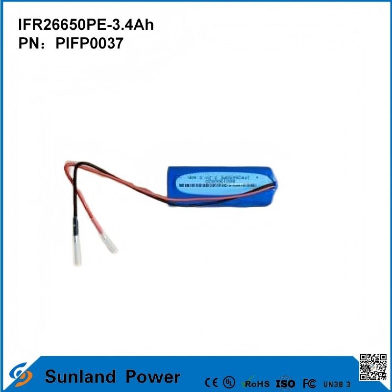 IFR26650PE-3.4Ah 3.2V LiFePO4 Célula de bateria para luz solar Lâmpada de lanterna Círculo de vida 2000 vezes