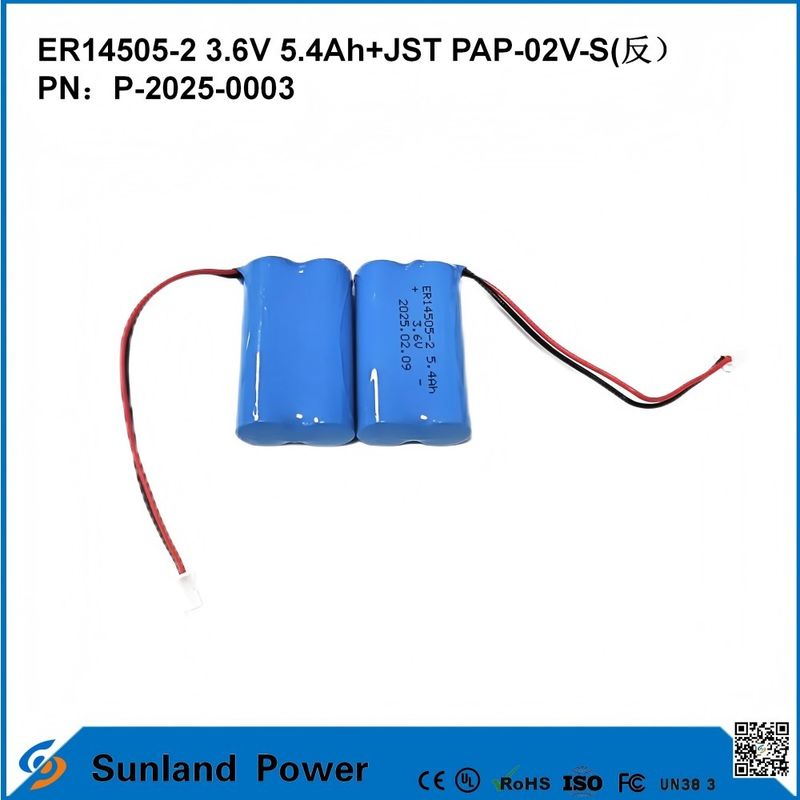 3.6V 5.4AH ER14505-2 Bateria primária Alta e estável tensão de funcionamento longa vida útil