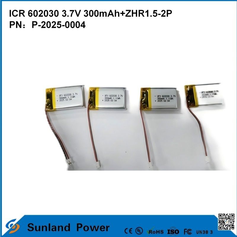 602030 3.7V 300mAh + ZHR1.5-2P Bateria de Design Ultra-fina Compatibilidade flexível Para Vários Pequenos Dispositivos Inteligentes Bluetooth Fones de Ouvido Dispositivos Vestíveis E Equipamentos Médicos Portáteis