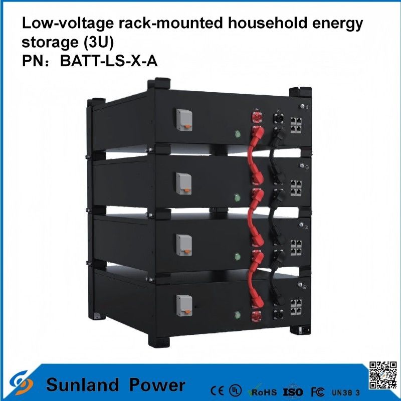 3U Baixa Tensão Controle Inteligente Casa Armazenamento de Energia All-in-One Butler LiFePO4 51.2V 50A 5120Wh16S1P Bateria LFP prismática com casca de alumínio 3.2V / 100Ah vida de ciclo de 4000 ciclos