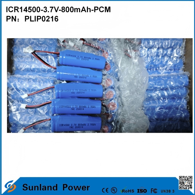 ICR14500-3.7V-800mAh-PCM Bateria aplicada a luzes LED Produtos digitais Aparelhos domésticos inteligentes Ratos sem fio Escovas de dentes elétricas Barbeadores