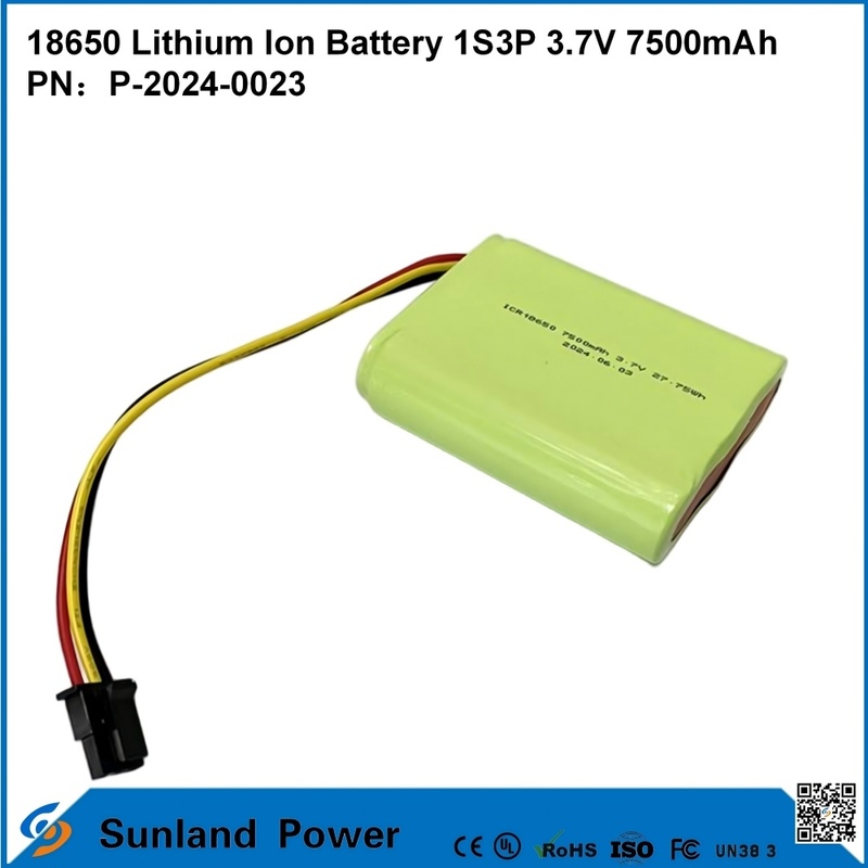 Bateria de íon de lítio 18650 1S3P 3,7V 7500mAh