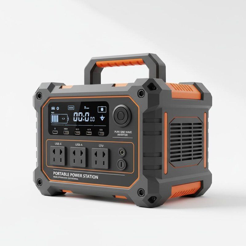 Sistema de armazenamento de energia portátil com bateria de íons de lítio NCM de 12,8 V de tensão nominal e inversor de onda senoidal puro