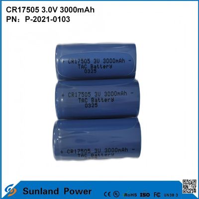 CR17505 3.0V 3000mAh Para instrumentos inteligentes Equipamentos médicos Transporte e logística Móveis inteligentes Alta capacidade Descarga estável Desempenho de tensão de saída Longa vida útil