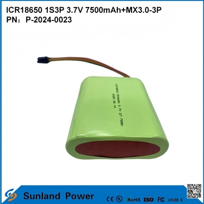 BATERIA CR18650 1S3P 3.7V 7500mAh+MX3.0-3P-UL2054